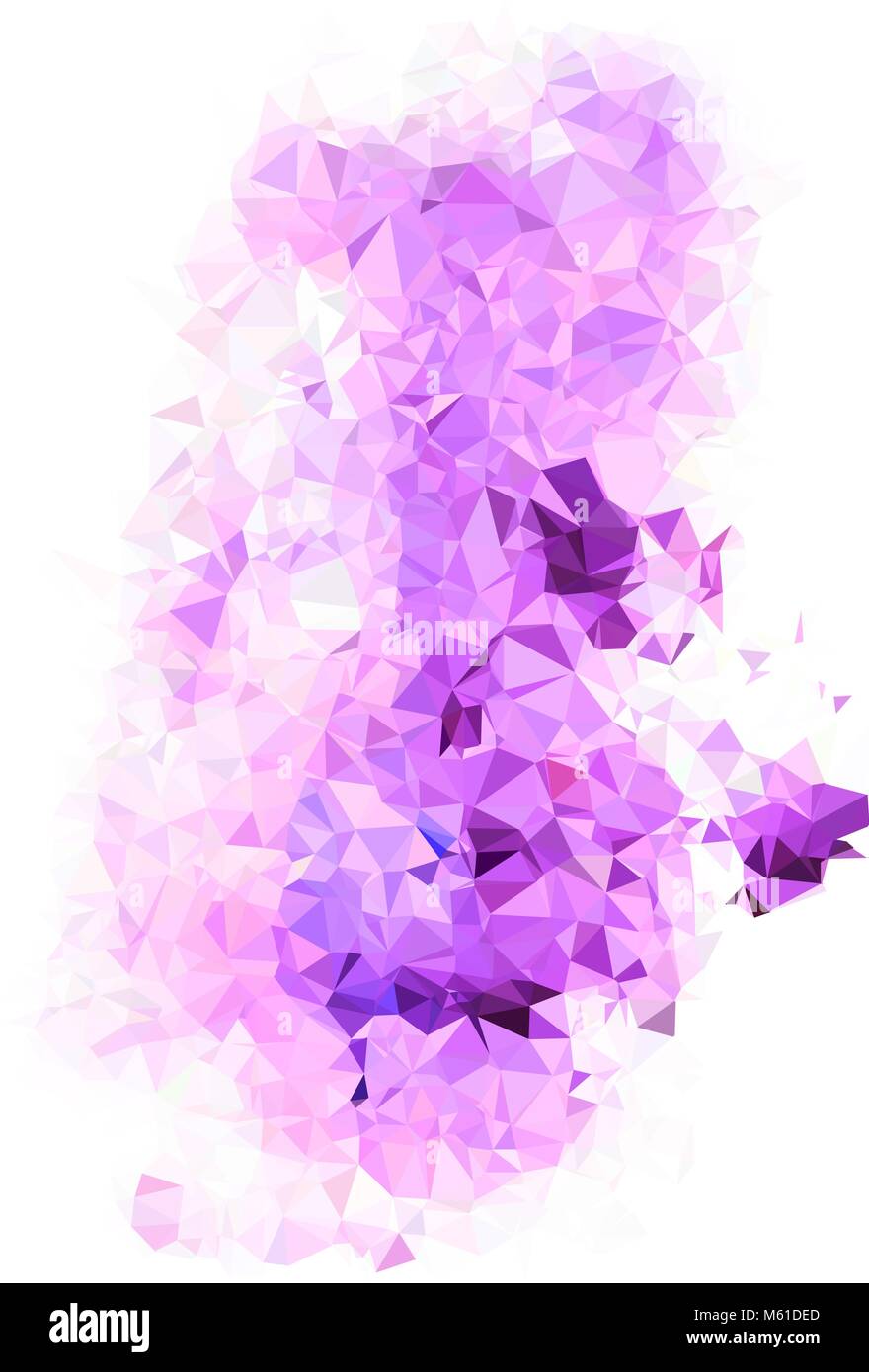 Abstract color splash forme. Peu d'arrière-plan géométrique triangulé poly, violet, violet et lavande de nuances. Isolé sur blanc. Pour votre conception. Illustration de Vecteur