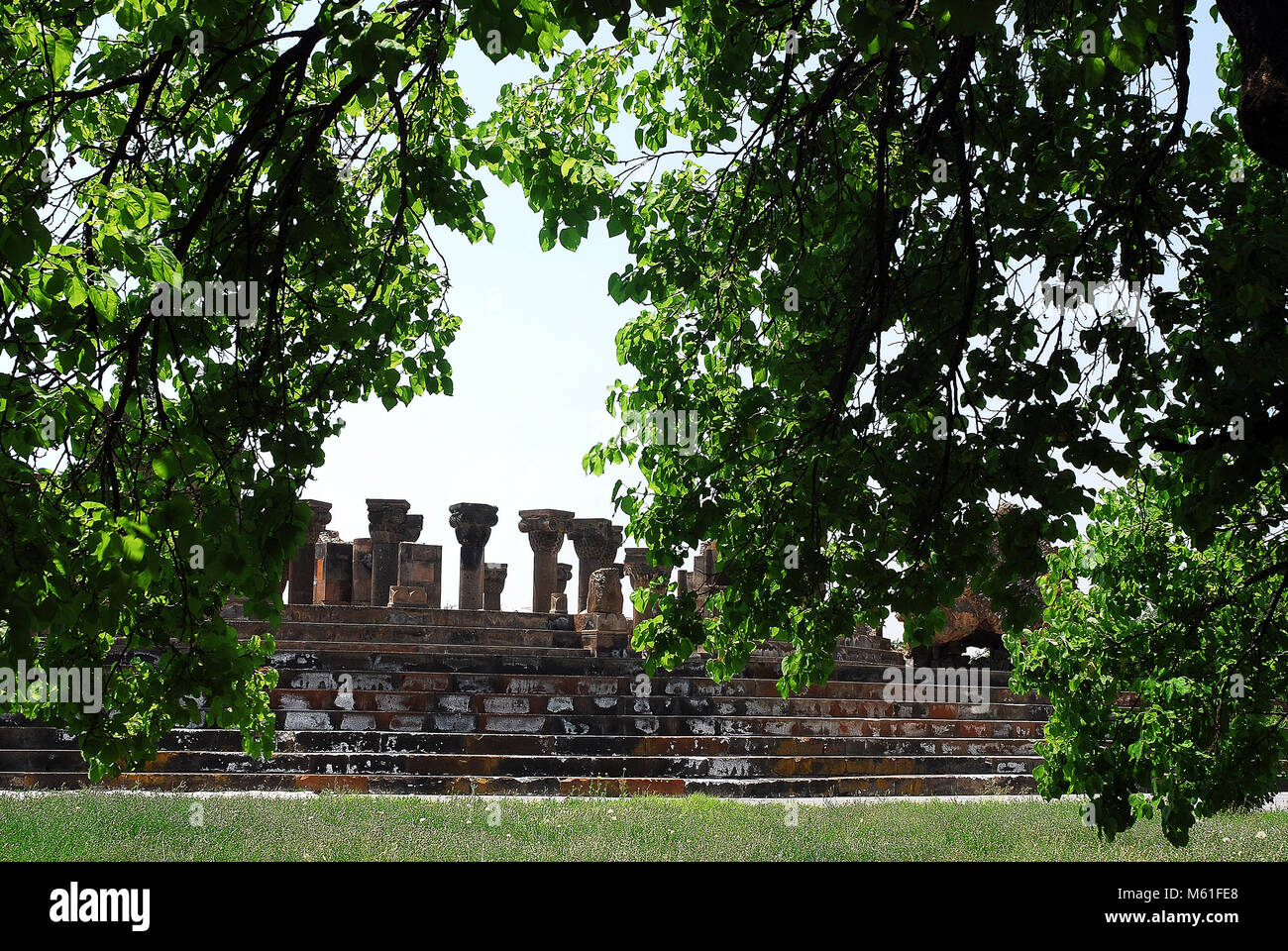 Armeniai Vagharshapat (Echmiadzin) ruines du temple de Zvartnots Banque D'Images