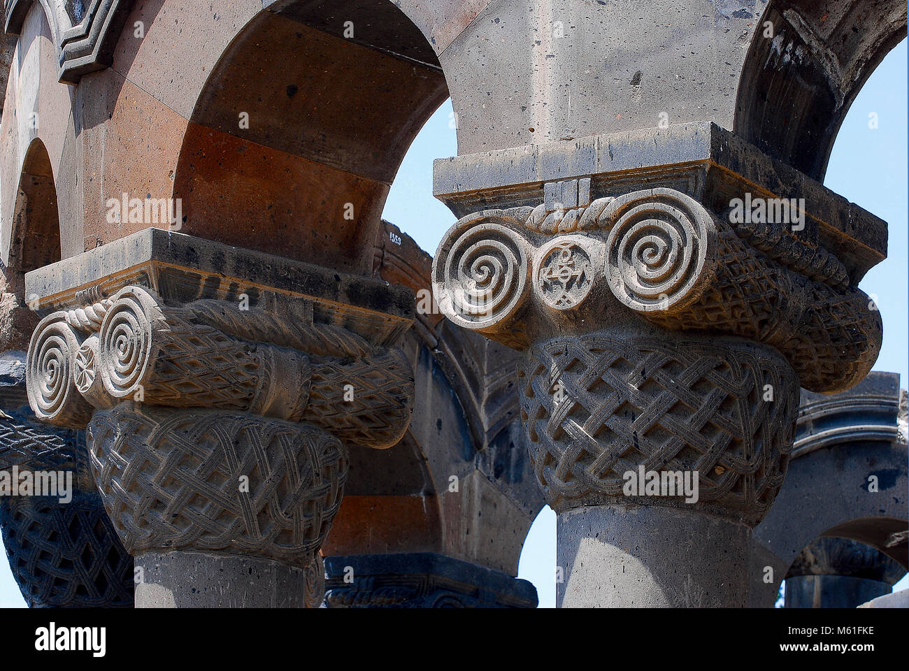 Armeniai Vagharshapat (Echmiadzin) ruines du temple de Zvartnots Banque D'Images