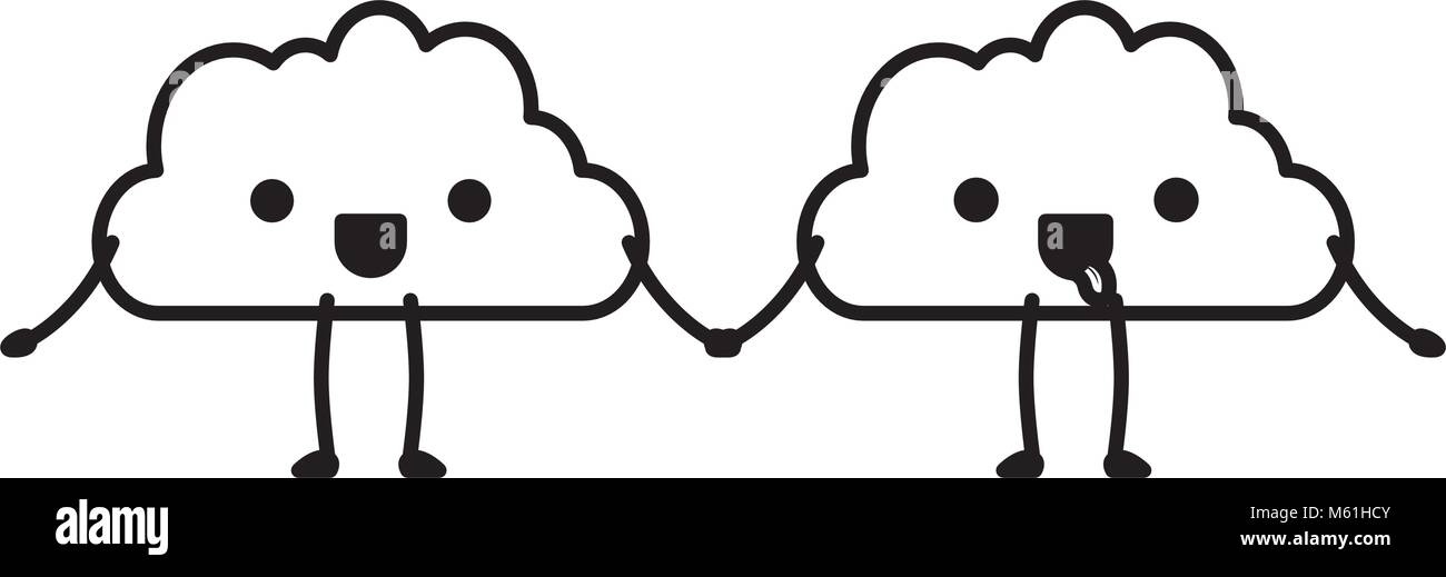 Cloud cute kawaii character Illustration de Vecteur