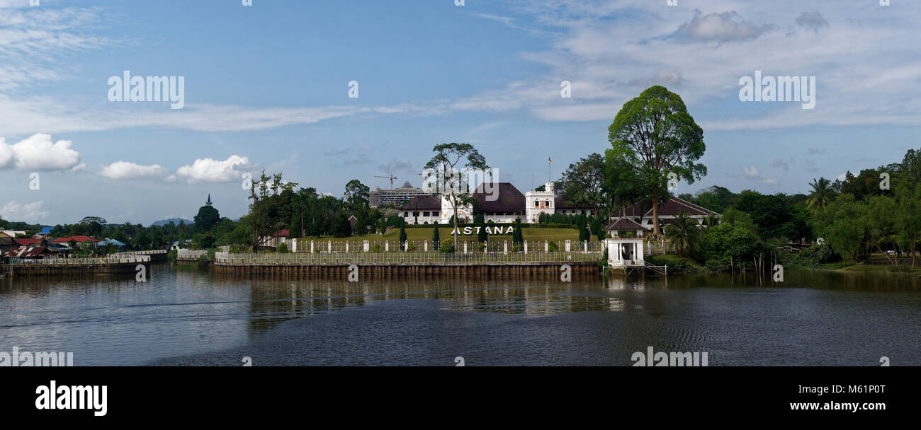L'Astana à Kuching, bâtiment colonial de la deuxième rajah blanc Charles Brooke. Banque D'Images
