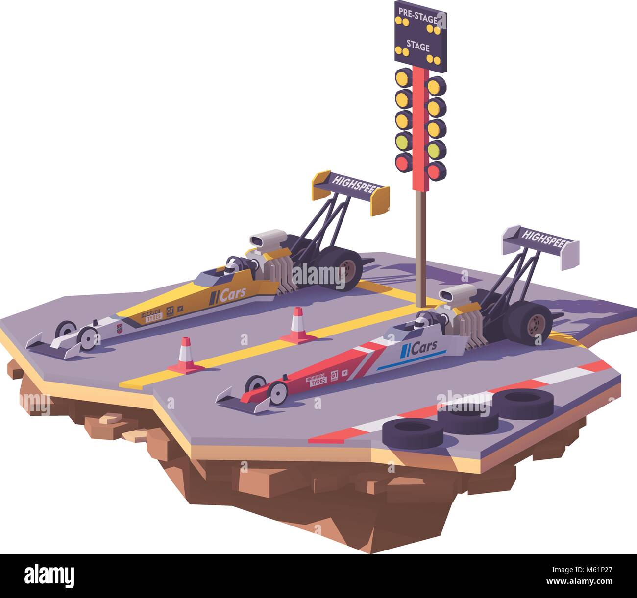 Vector poly bas top fuel drag race Illustration de Vecteur