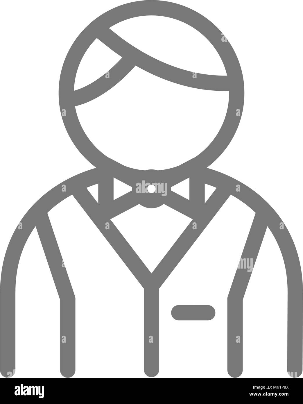 Simple croupier et déposant l'icône de la ligne. Symbole et signe vector illustration design. Isolé sur fond blanc Illustration de Vecteur