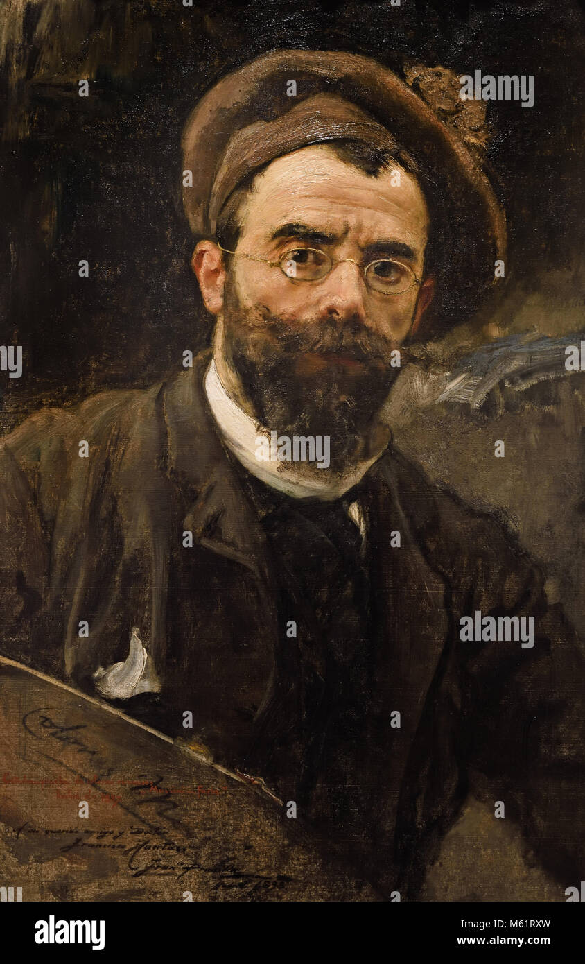 Autorretrato - Autoportrait 1887 Ortiz Francisco Pradilla,( Saragosse 1848 Madrid 1921) 19ème siècle, l'Espagne, l'espagnol, Banque D'Images