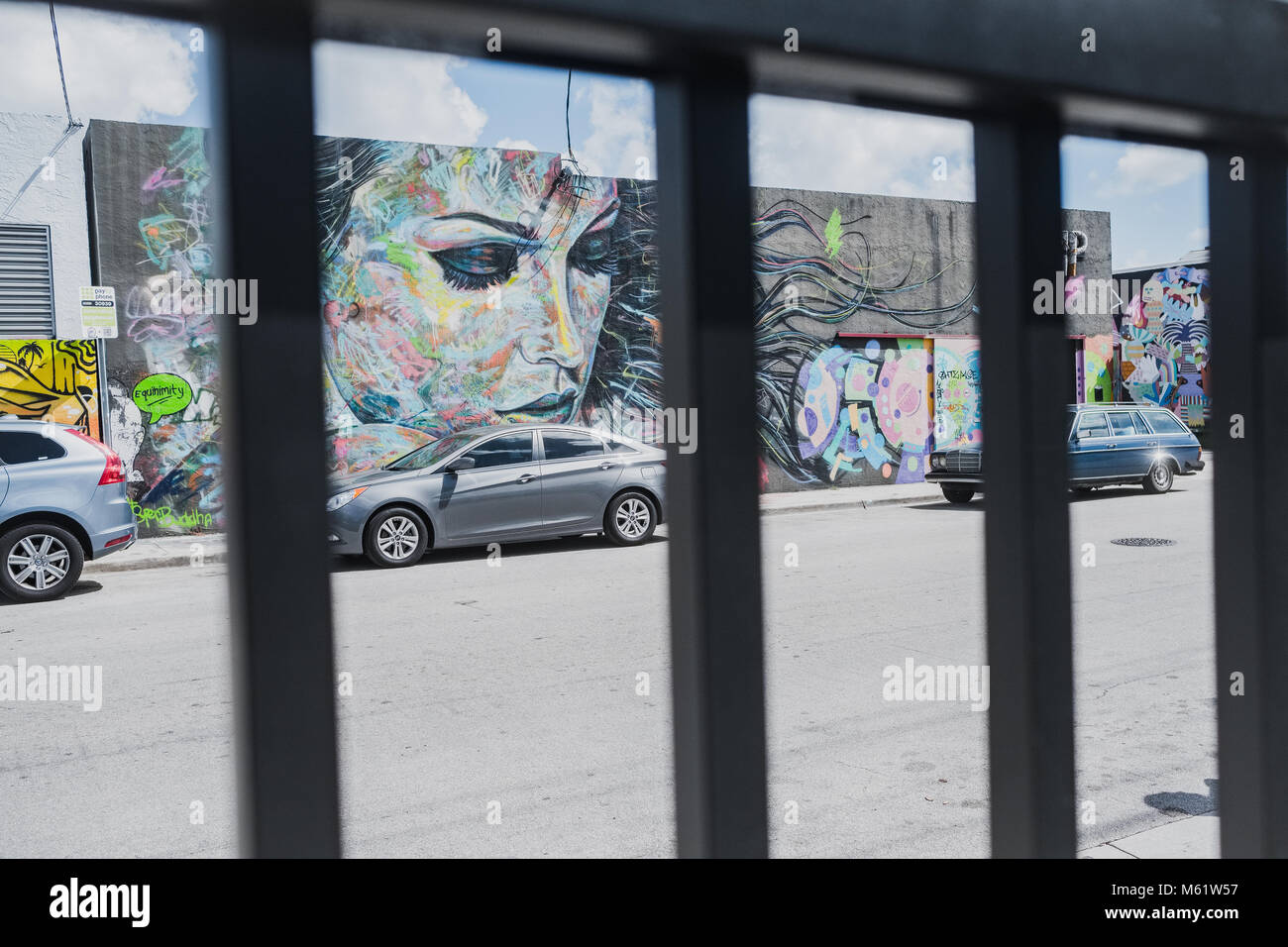 À l'oeuvre, murs Wynwood Miami, Floride, en Amérique du Nord Banque D'Images