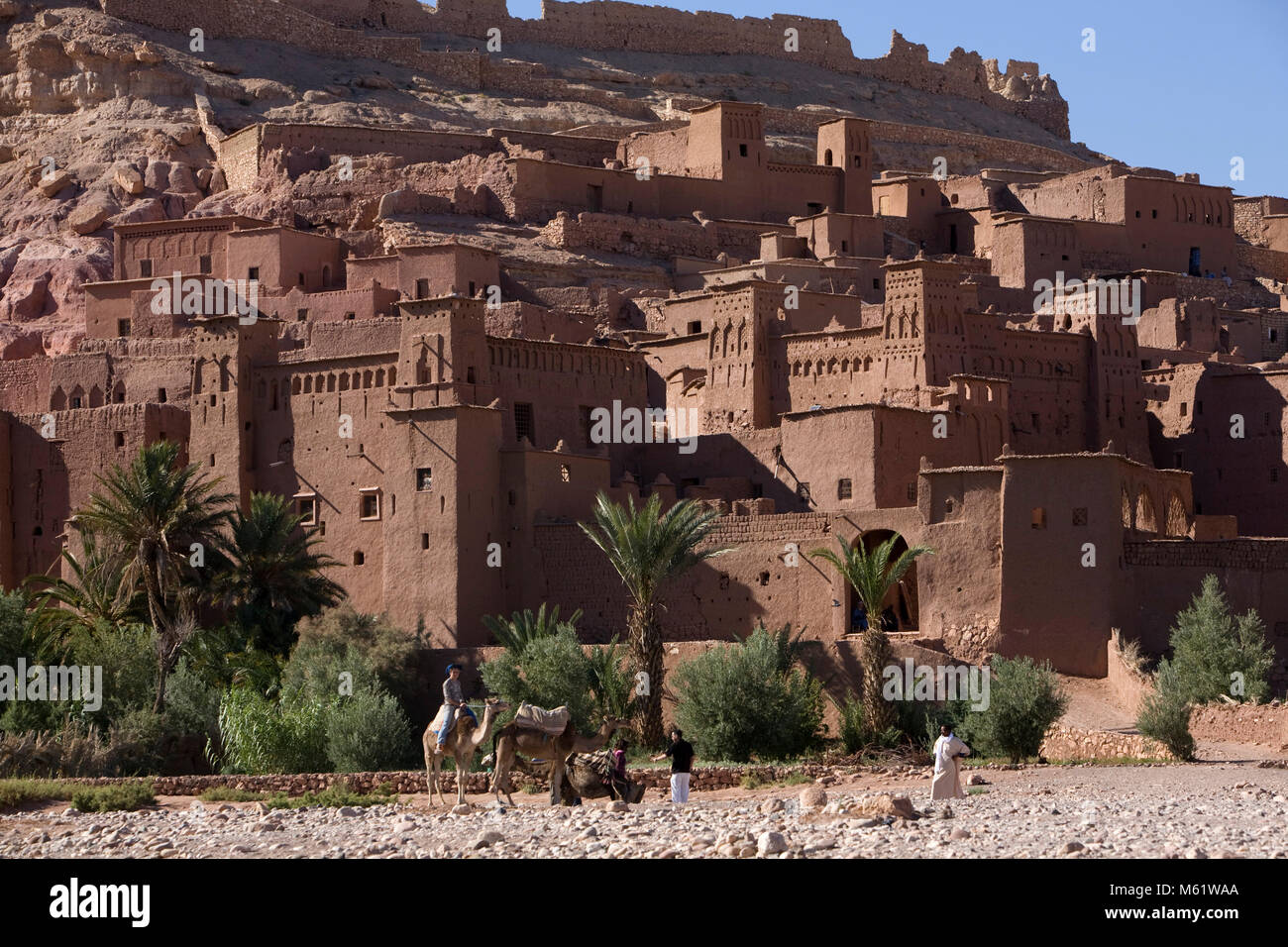 AIT BENHADDOU, Maroc ; le village et kasbah d'Ait Benhaddou, dans le sud du Maroc est un village historique fortifiée qui a été utilisé dans de nombreux jours fériés Banque D'Images