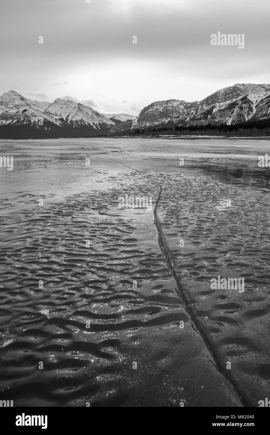 Le Lac Abraham Frozen Bubbles Banque D'Images