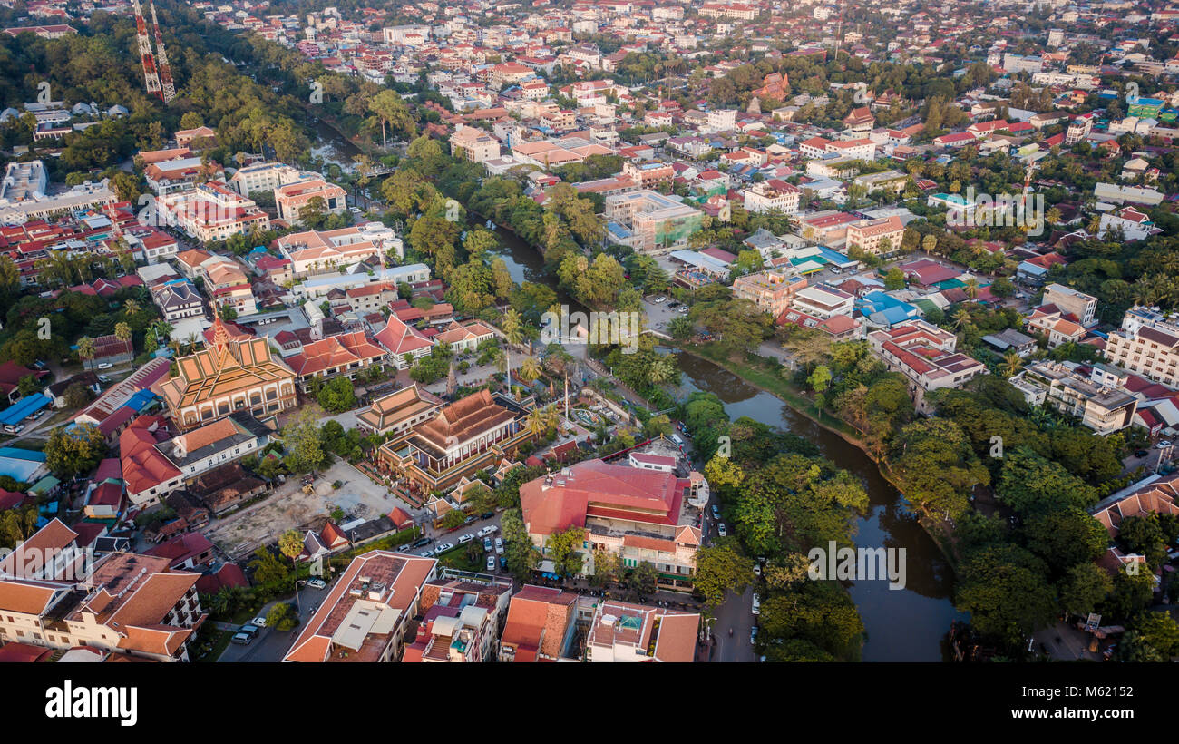 Siem Reap, Cambodge, drone photographie Banque D'Images