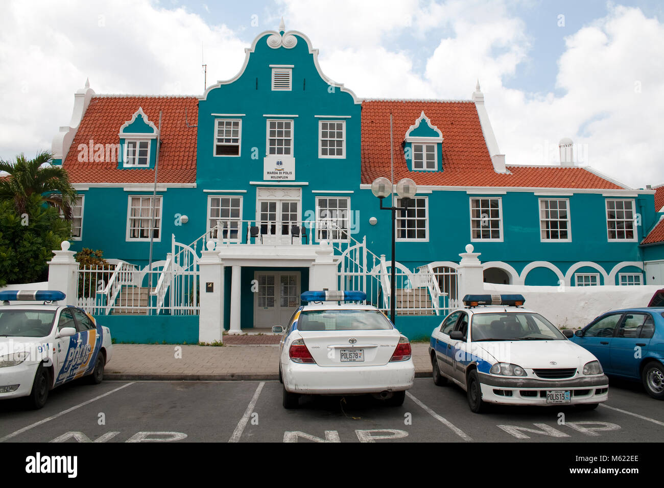 De Police, bâtiment historique typique, netherland-caraïbes style colonial, Punda district, Willemstad, Curaçao, Antilles néerlandaises, Amérique Banque D'Images