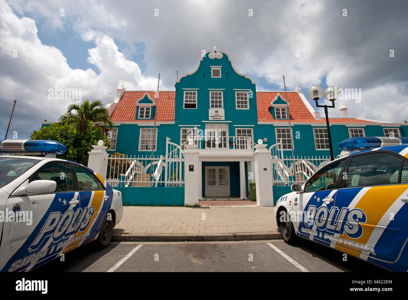 De Police, bâtiment historique typique, netherland-caraïbes style colonial, Punda district, Willemstad, Curaçao, Antilles néerlandaises, Amérique Banque D'Images