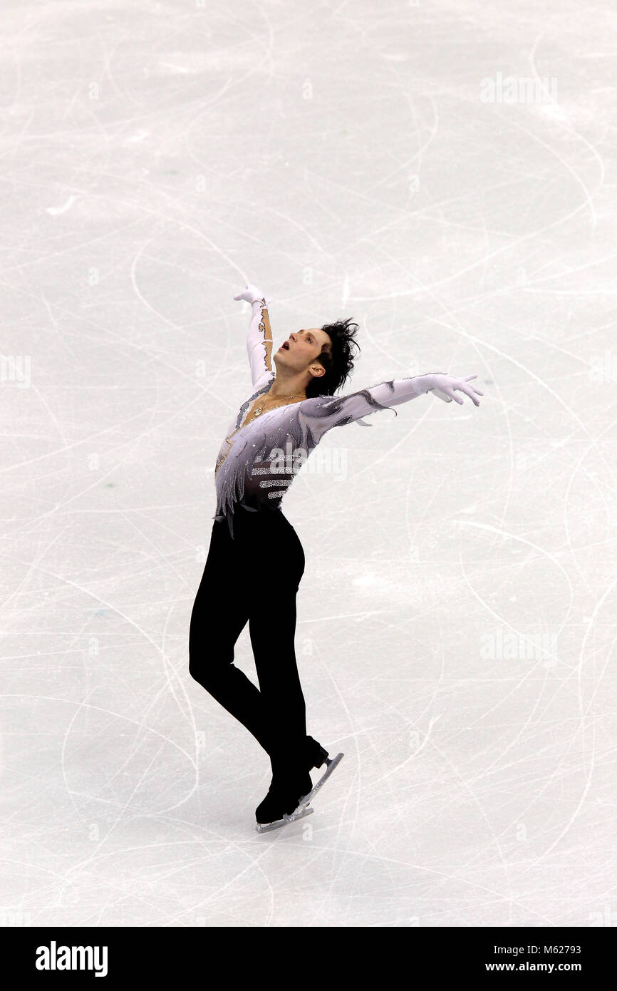 Johnny Weir des États-Unis pendant les Jeux olympiques de patinage libre Hommes au Pacific Coliseum de Vancouver, le 18 février 2010. Weir a terminé 6ème. Banque D'Images