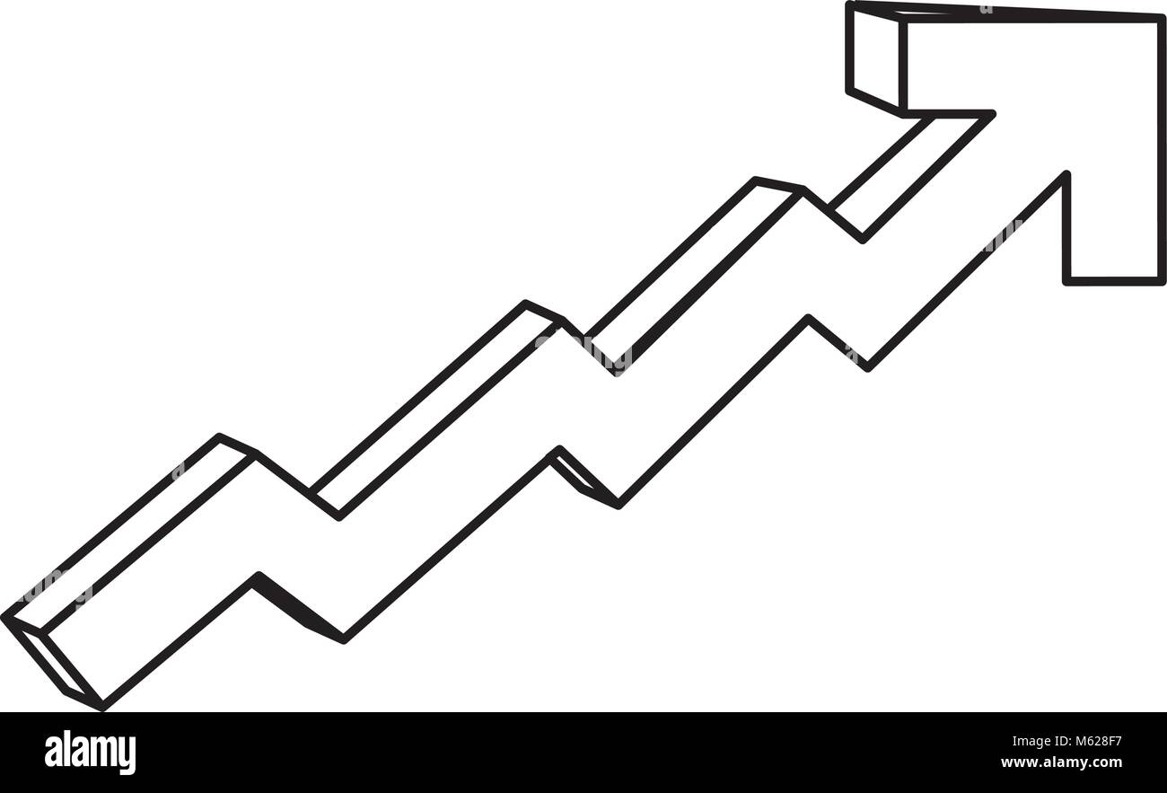 De plus en plus l'icône de flèche vector illustration graphic design