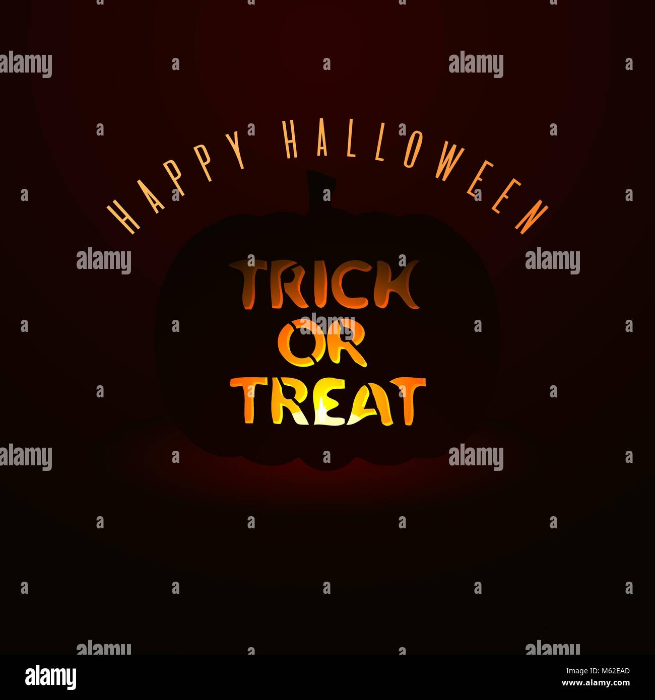 Trick or Treat Halloween illustration lettrage stylisé. All Hallows' Eve card Illustration de Vecteur