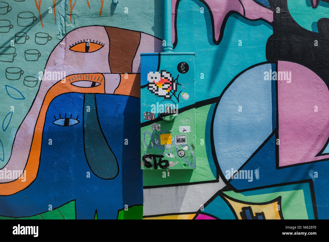 Sur les murs à l'oeuvre, Wynwood Miami, Floride, en Amérique du Nord Banque D'Images