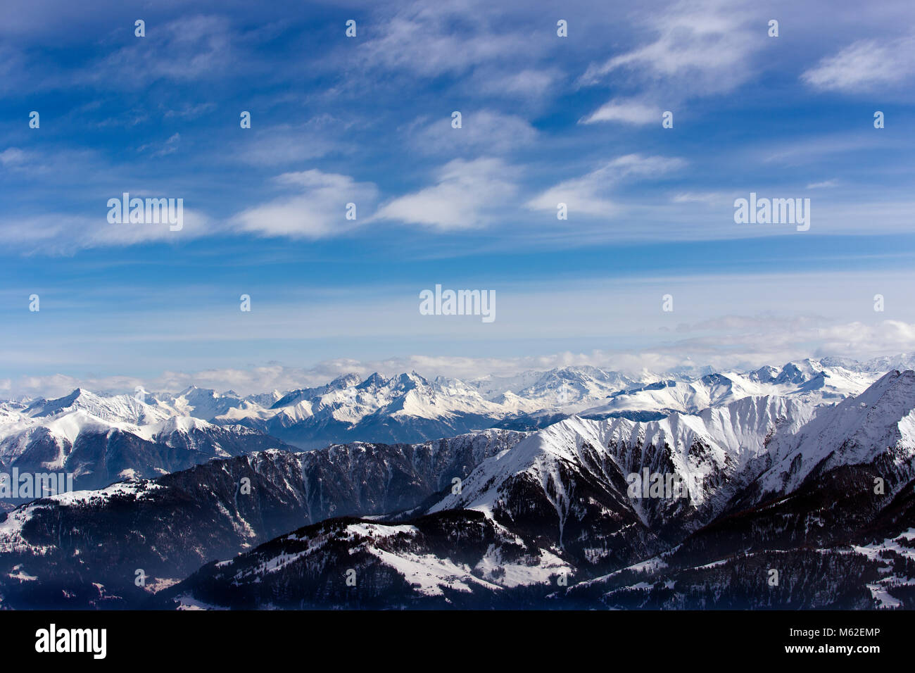 Vue sur les Alpes Suisses dans la région de Grisons Suisse Banque D'Images