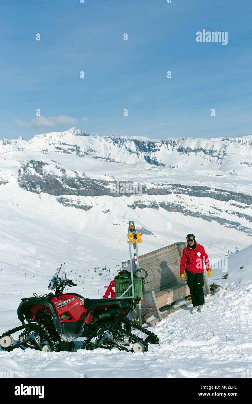 L'équipe de secours en montagne suisse à Flims Banque D'Images