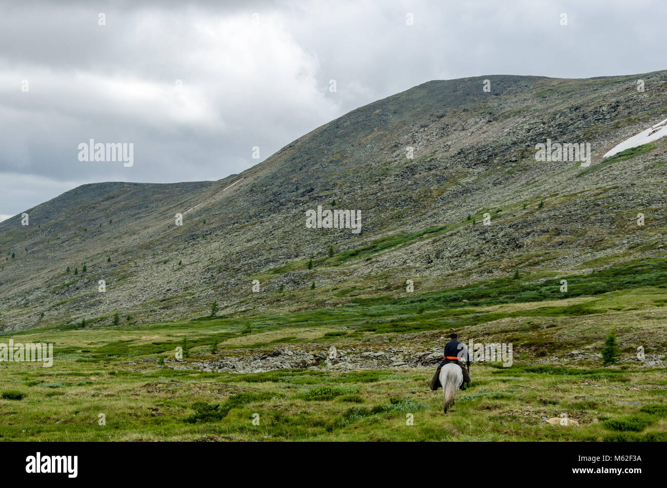 La vie Tsaatan, gardien de rennes, Tsaaganuur, Mongolie Banque D'Images