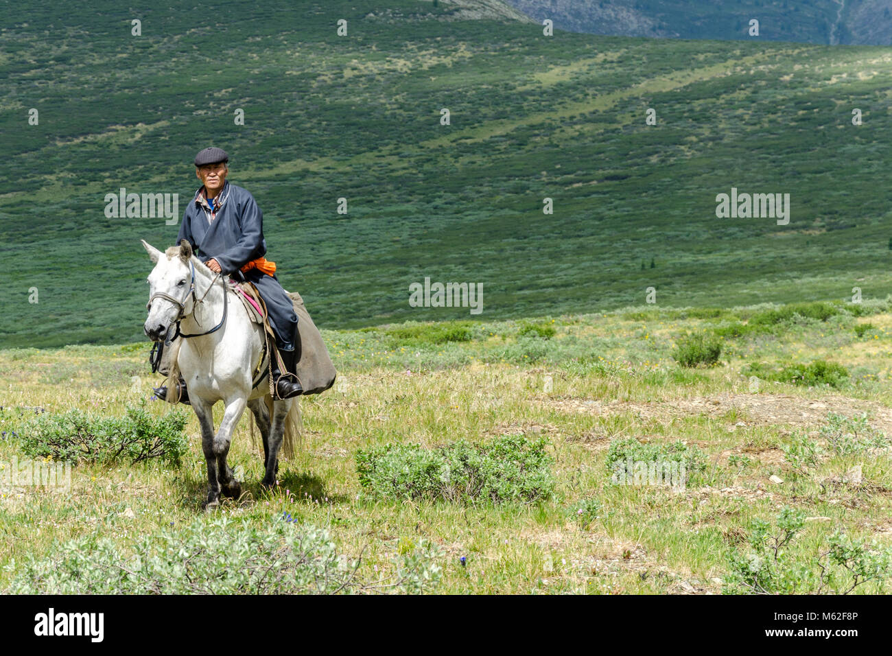 La vie Tsaatan, gardien de rennes, Tsaaganuur, Mongolie Banque D'Images