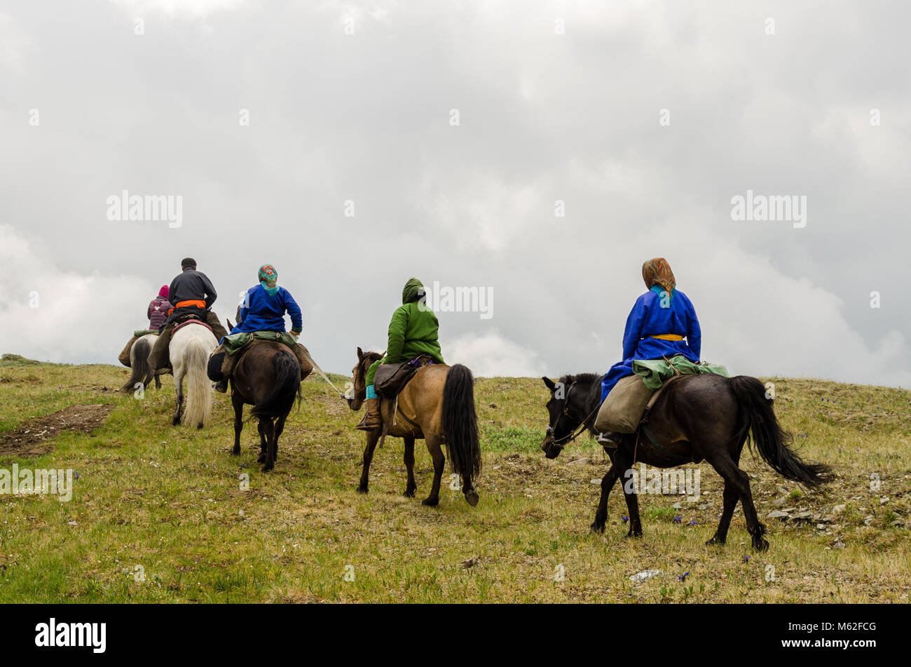 La vie Tsaatan, gardien de rennes, Tsaaganuur, Mongolie Banque D'Images