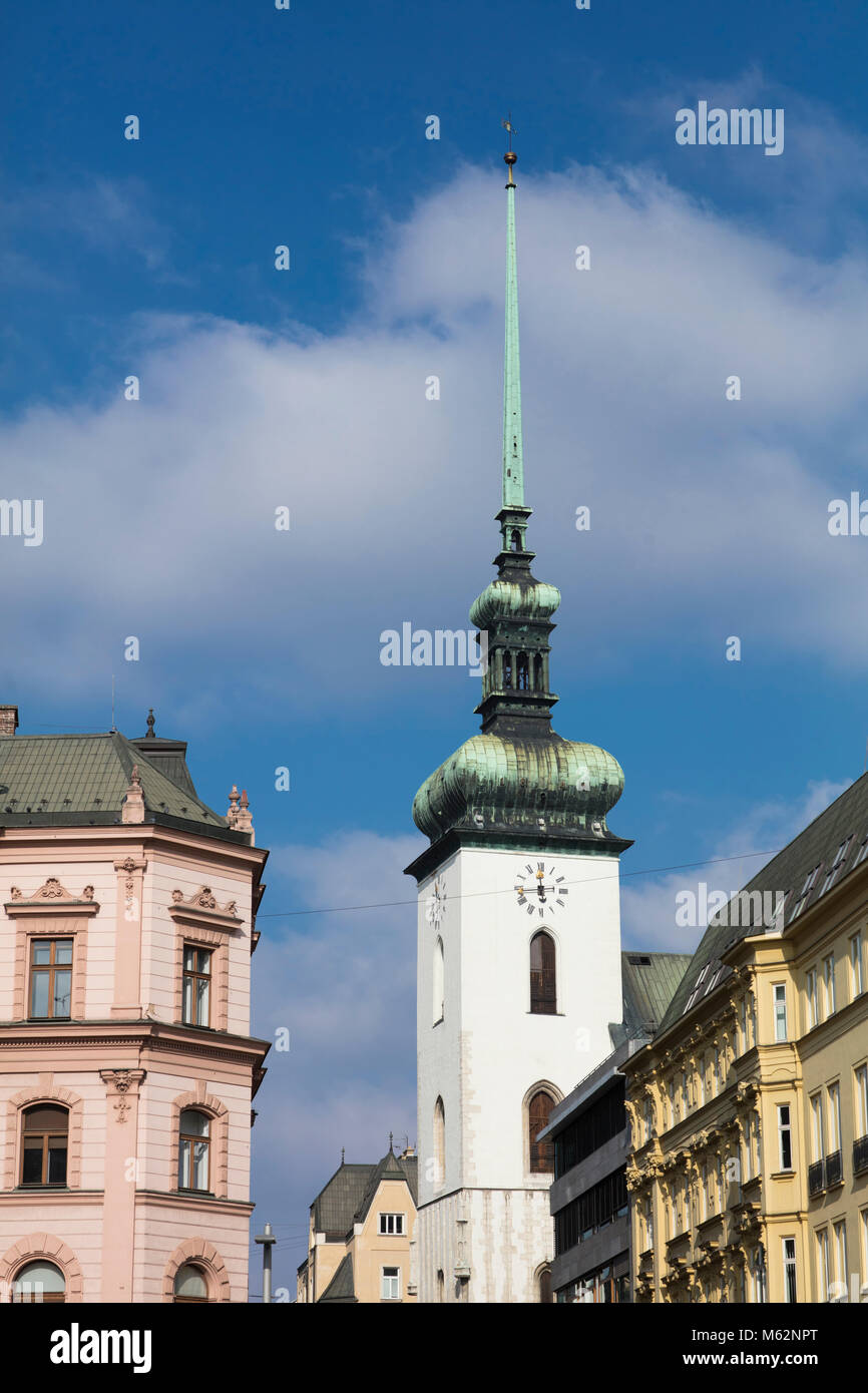 Eglise de Saint James, Brno, République Tchèque, Europe - 22 Février 2018 Banque D'Images