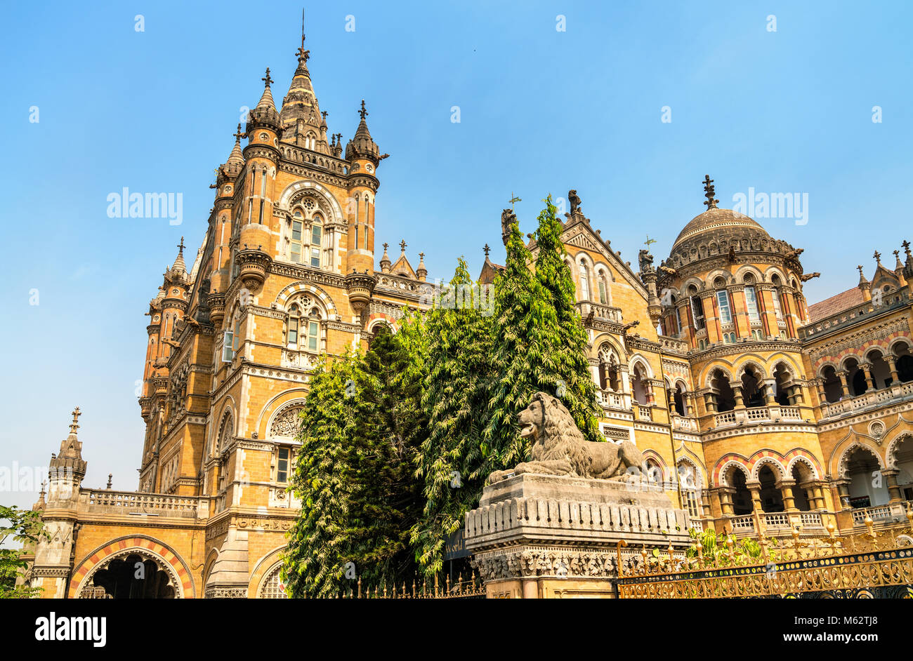 Maharaj Chhatrapati Shivaji Terminus, site du patrimoine mondial de l'UNESCO à Mumbai, Inde Banque D'Images
