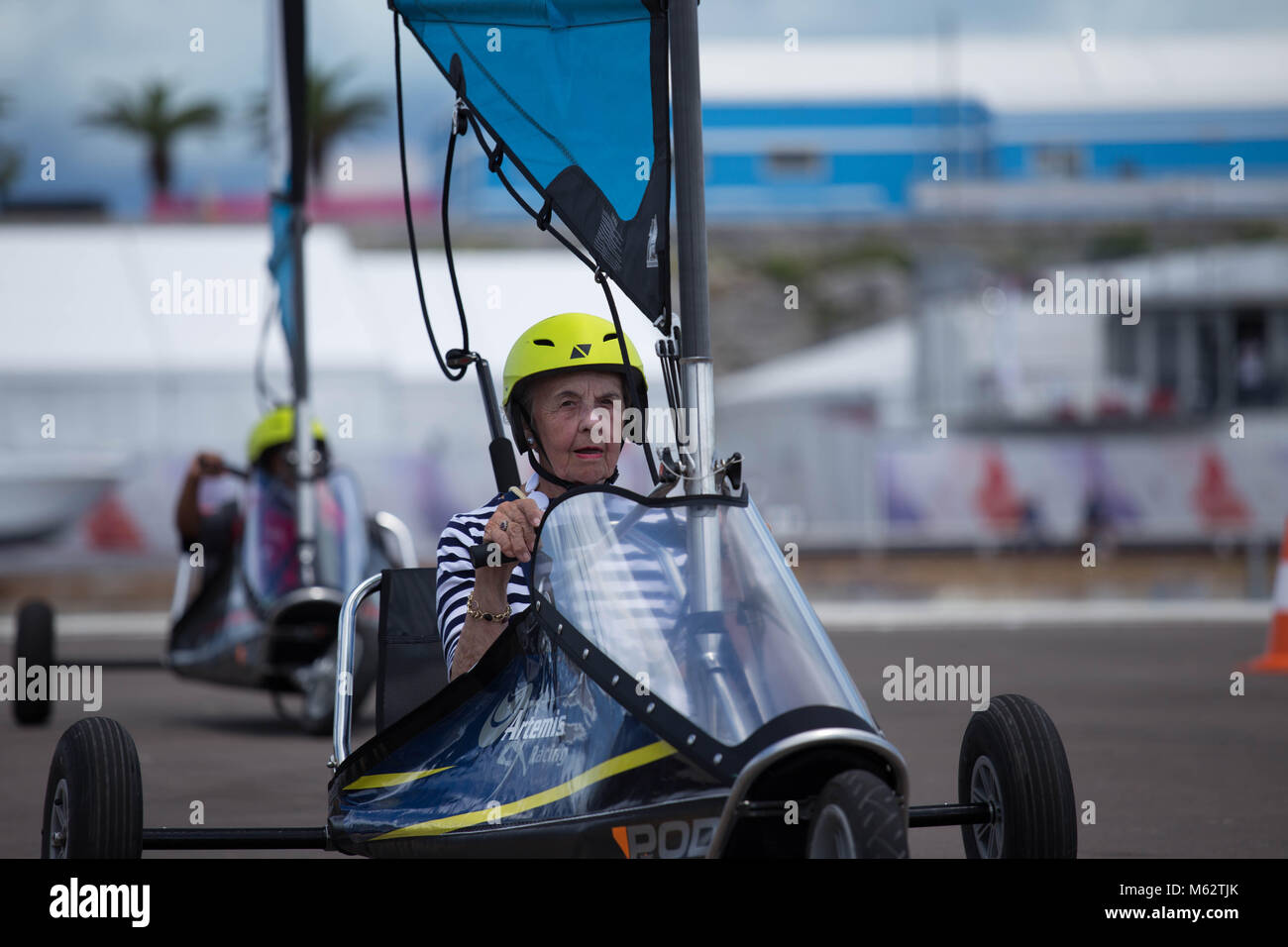 Gagner au Go Karts Banque D'Images