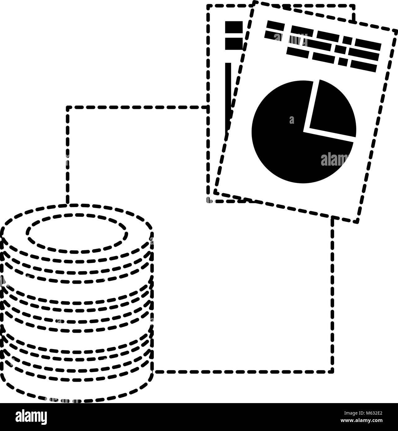 Disque de centre de données avec les documents de conception d'illustration vectorielle Illustration de Vecteur