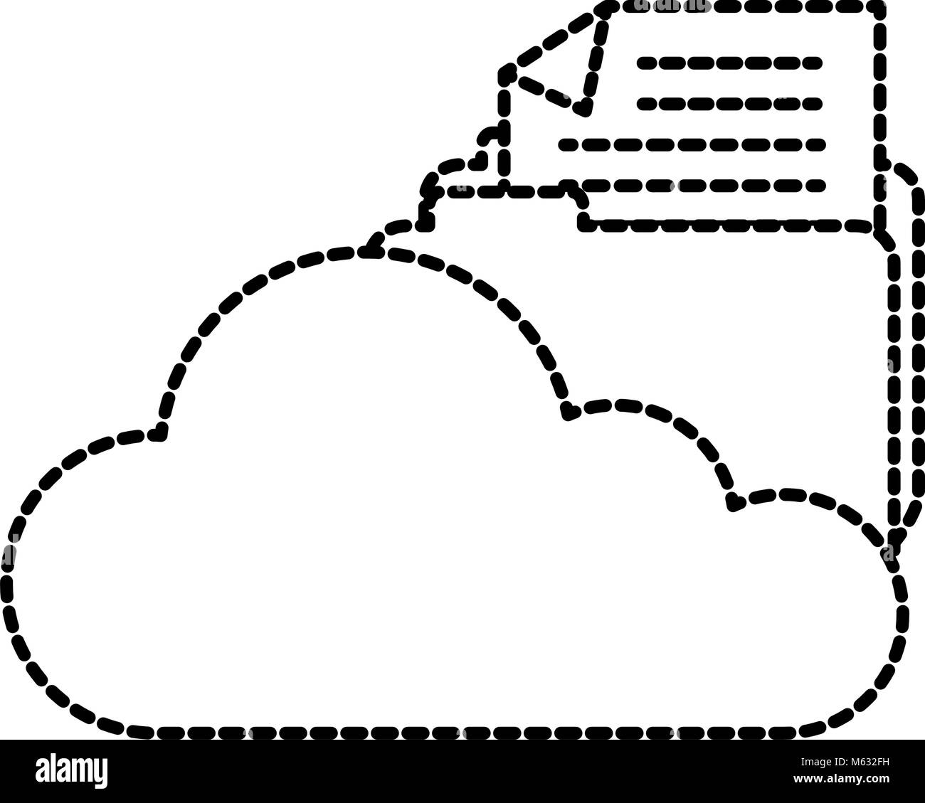 Cloud computing avec fichier dossier Illustration de Vecteur