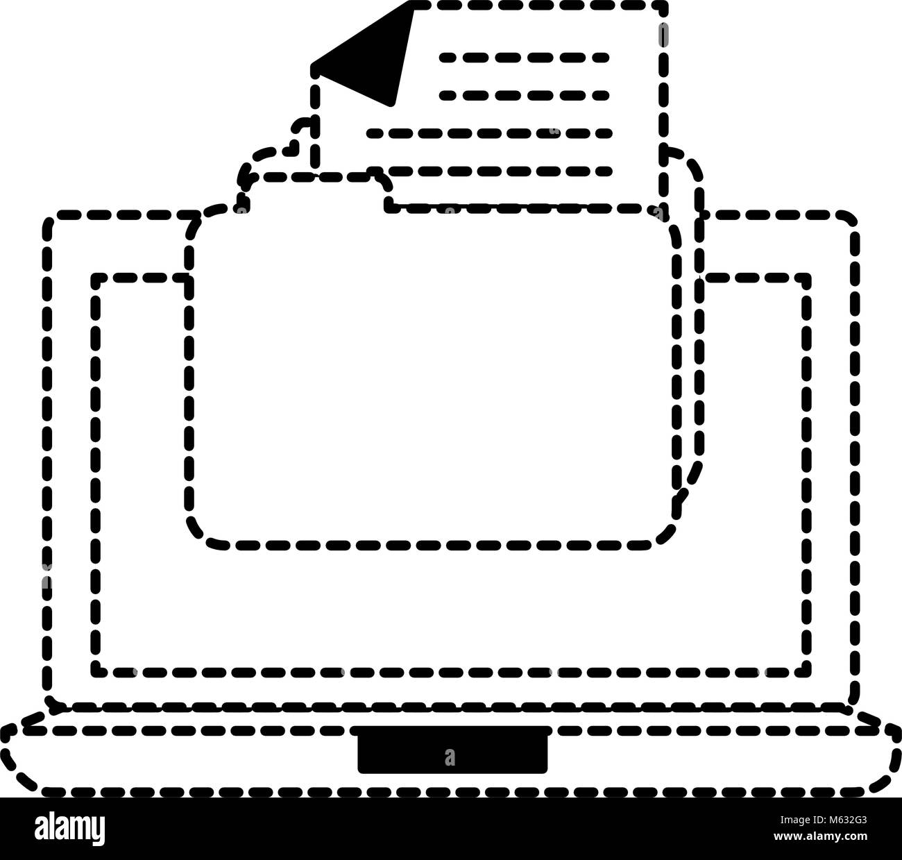 Ordinateur portable avec folder Illustration de Vecteur