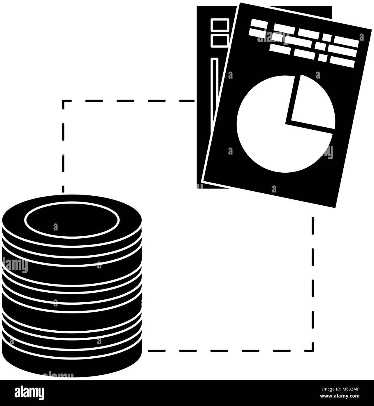 Centre de données avec des documents sur disque Illustration de Vecteur