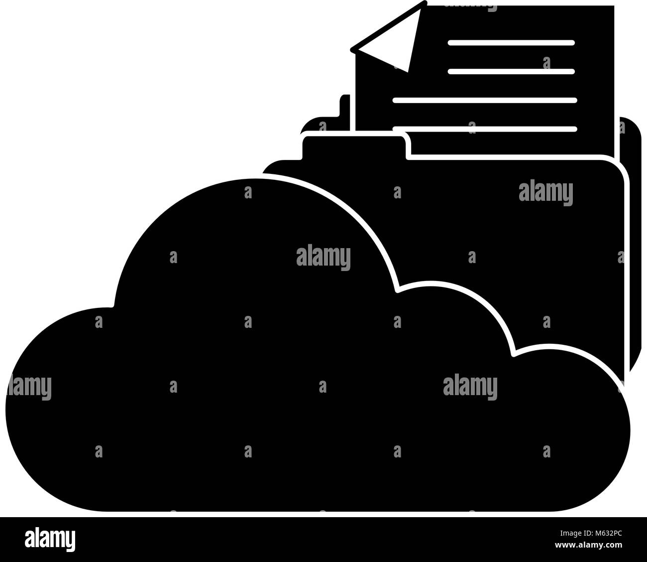 Cloud computing avec fichier dossier Illustration de Vecteur
