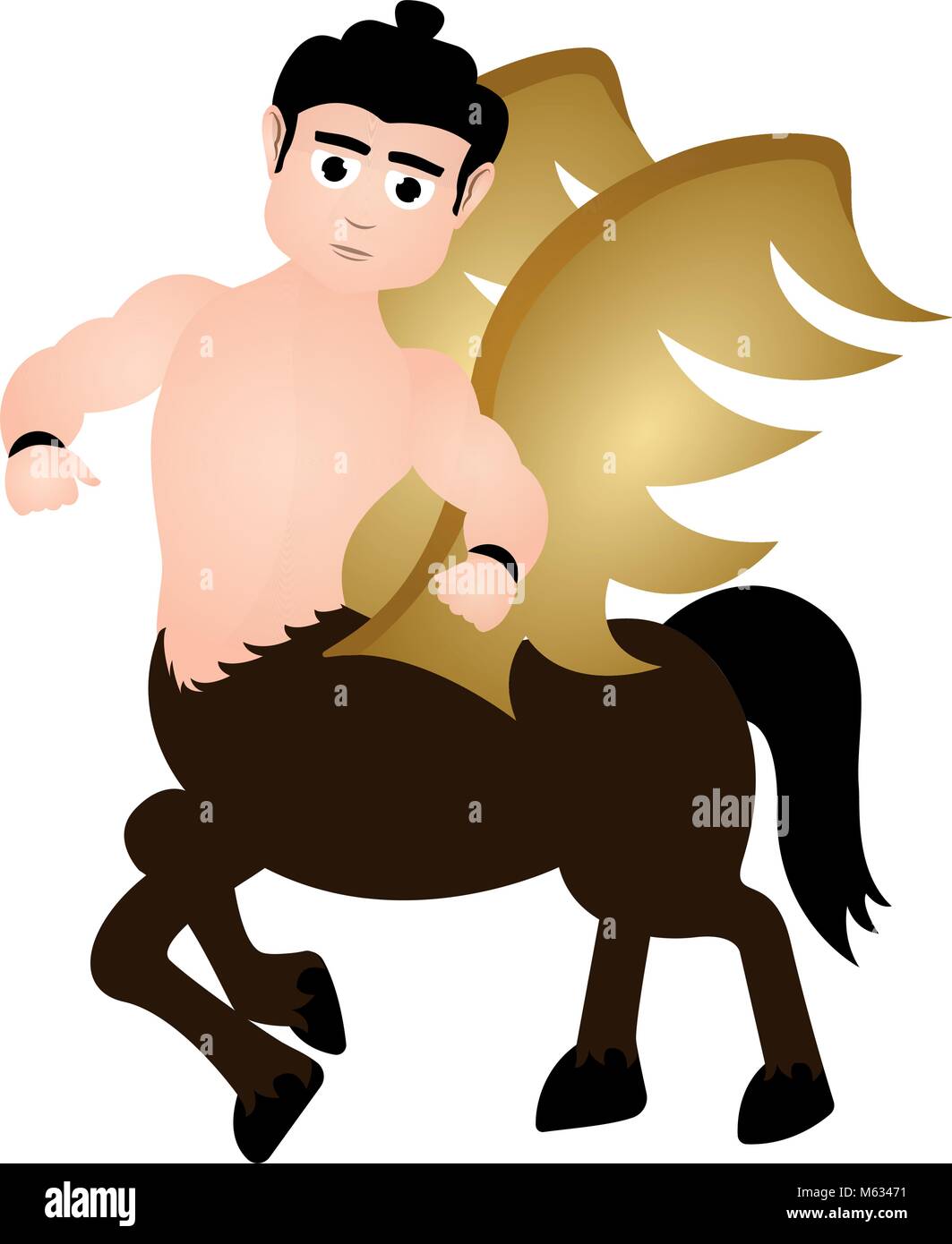 Centaure ailé majestueux. Créature fantastique Illustration de Vecteur