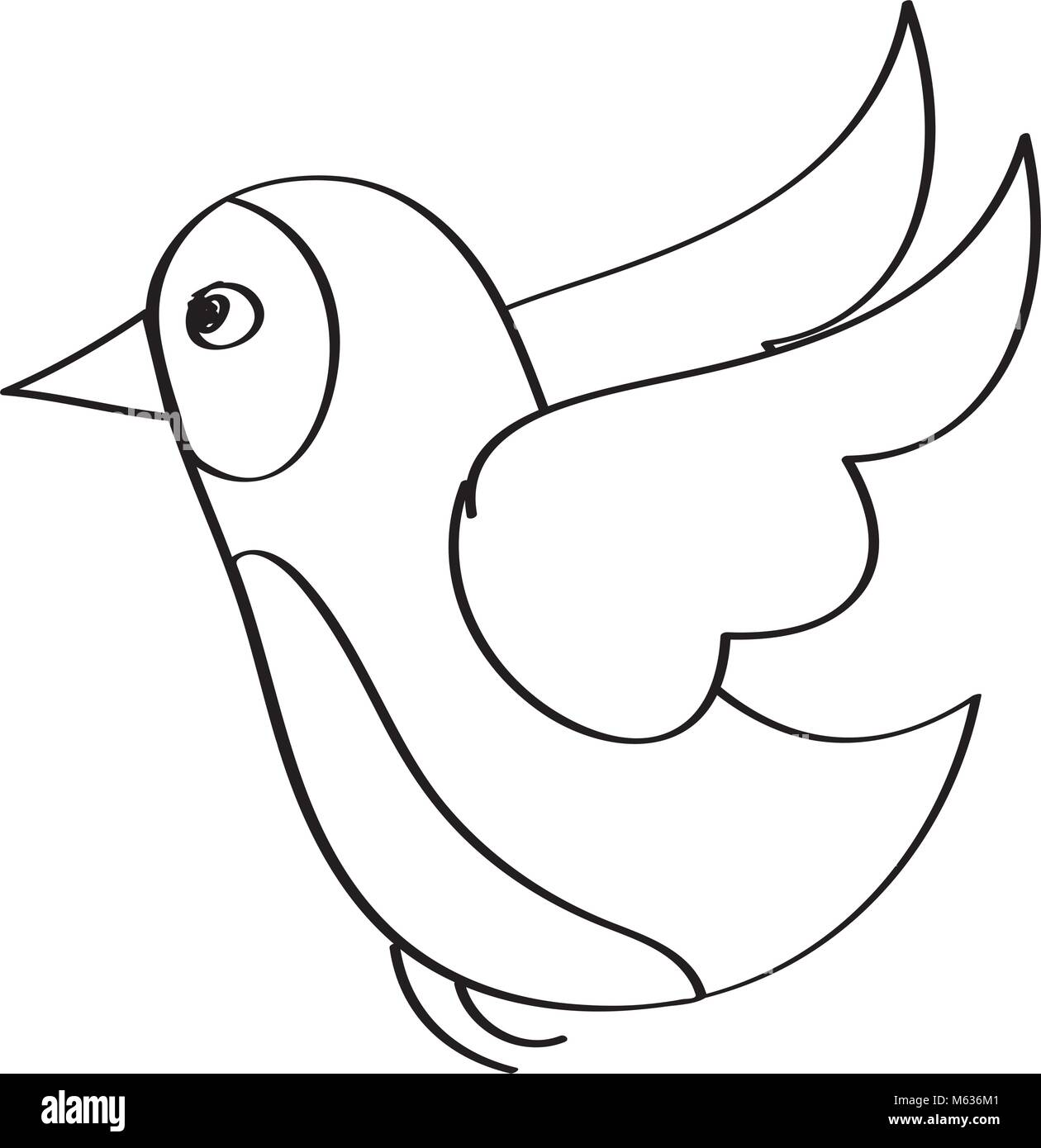 Dessin Oiseau Facile Qui Vole Oiseau qui vole Banque d'images vectorielles - Alamy