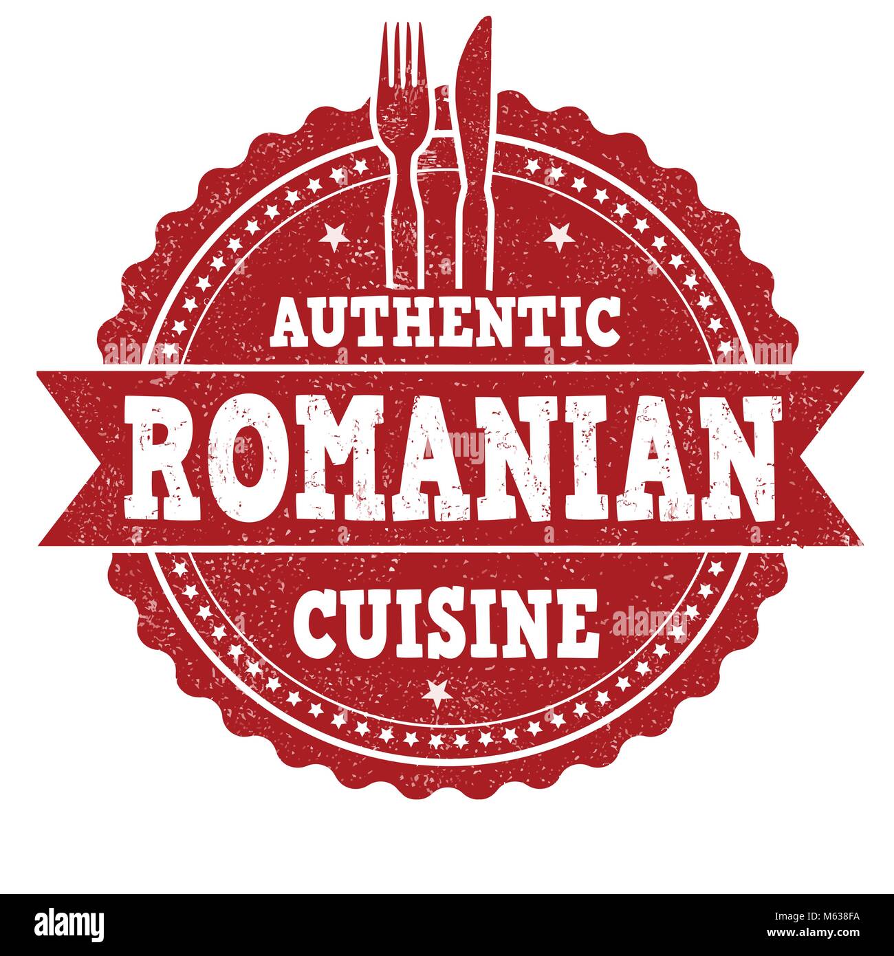 Une cuisine roumaine authentique grunge tampons sur fond blanc, vector illustration Illustration de Vecteur
