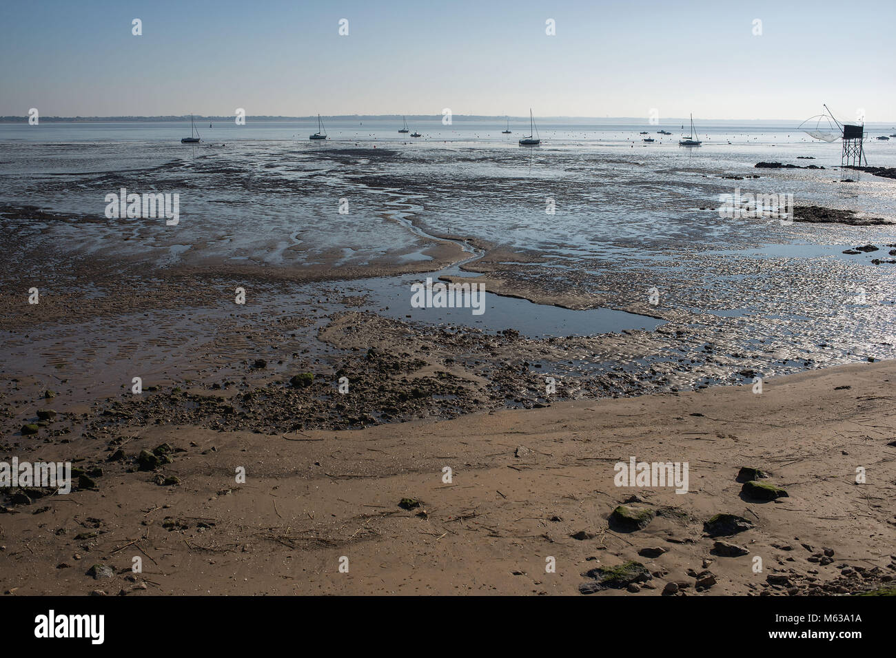 Saint Nazaire, la plage à marée basse. France Banque D'Images
