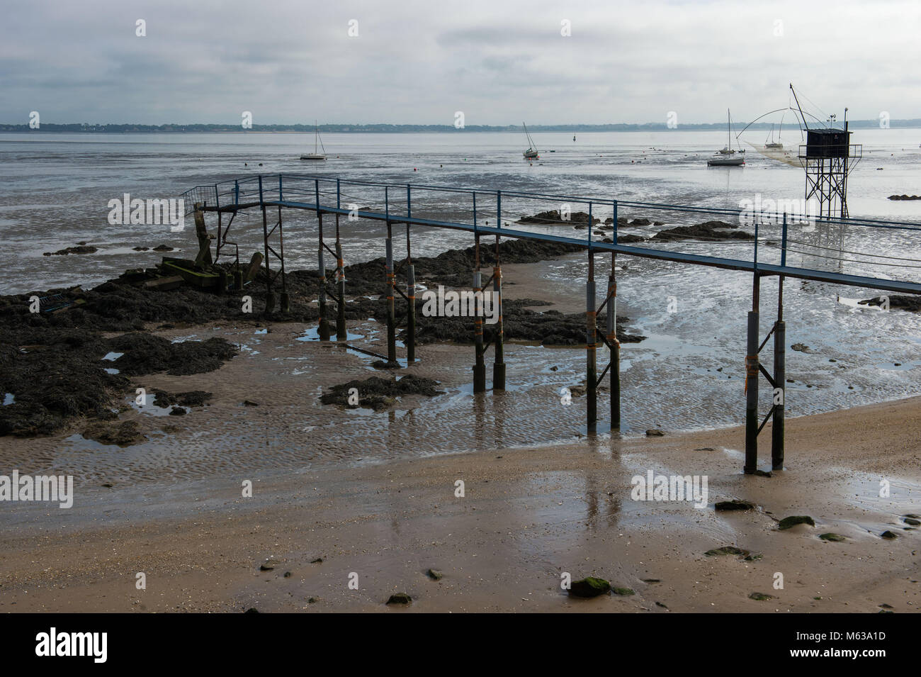 Saint Nazaire, la plage à marée basse. France Banque D'Images