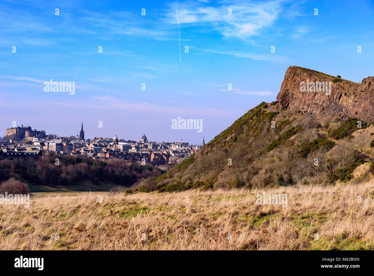 Le Château d'Édimbourg. Arthur's seat Banque D'Images