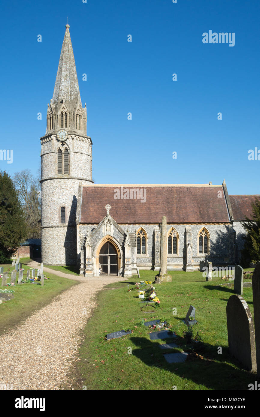 Église de Welford Saint Grégoire à Welford Park country estate en Berkshire, Royaume-Uni Banque D'Images