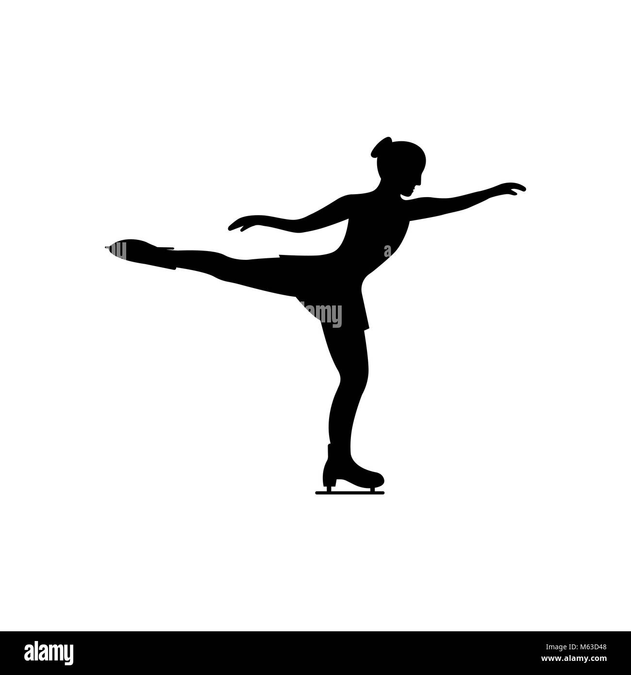 Patinage artistique. Icône isolé Illustration de Vecteur