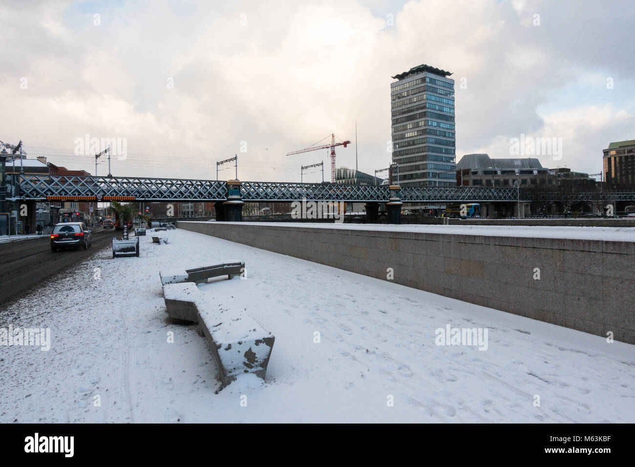 La neige dans la ville de Dublin, l'hiver de l'est bête '' en Irlande 2018 Banque D'Images