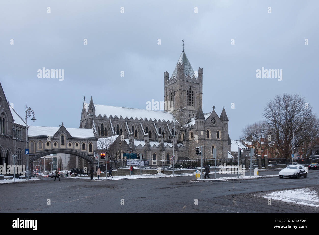 La neige dans la ville de Dublin, l'hiver de l'est bête '' en Irlande 2018 Banque D'Images