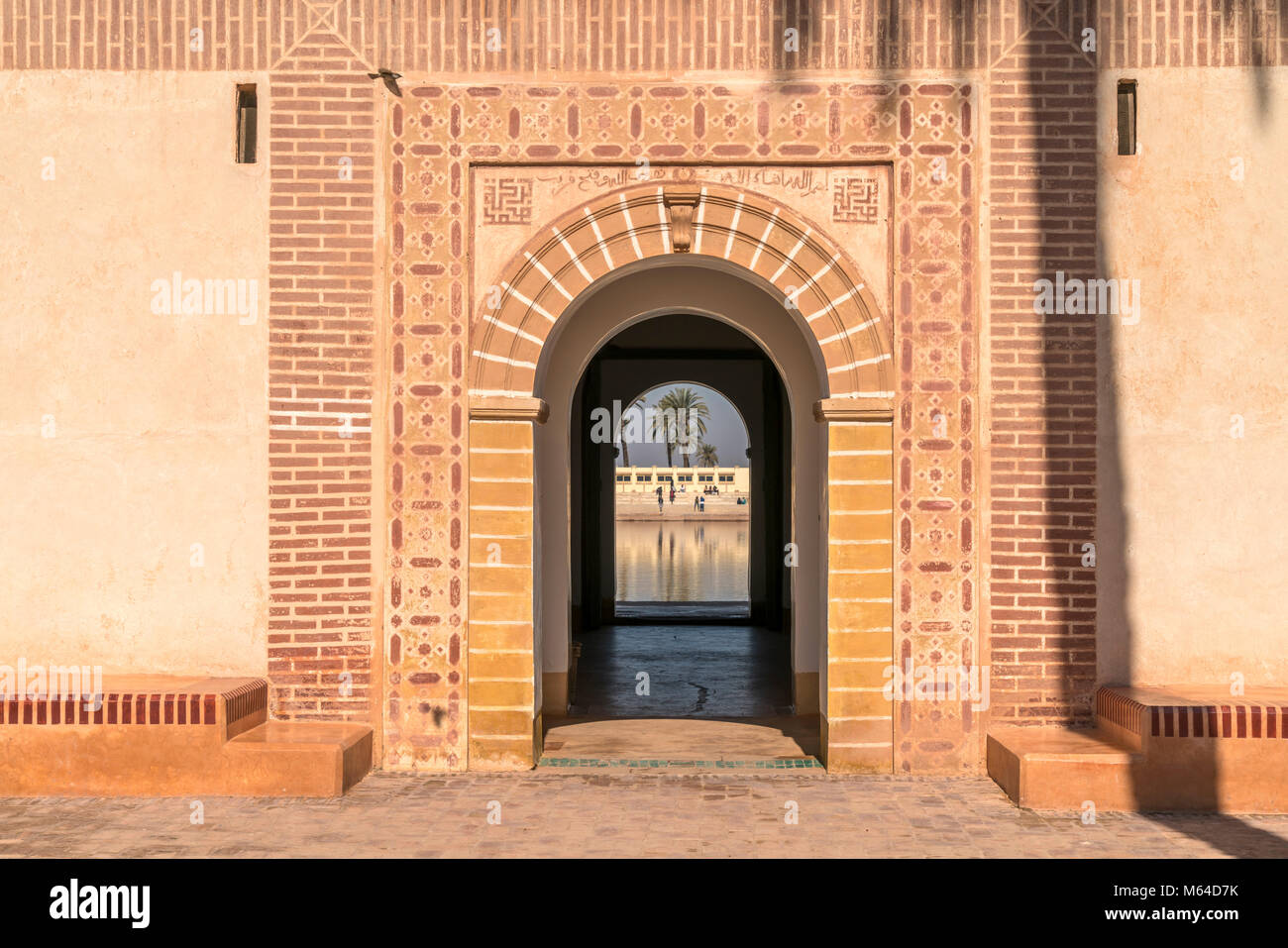 Pavillon im Menara-Garten, Marrakesch Marokko, Königreich, Afrika | Jardin Saadiennes pavillon des jardins de la Menara, Marrakech, Royaume du Maroc, Afr Banque D'Images