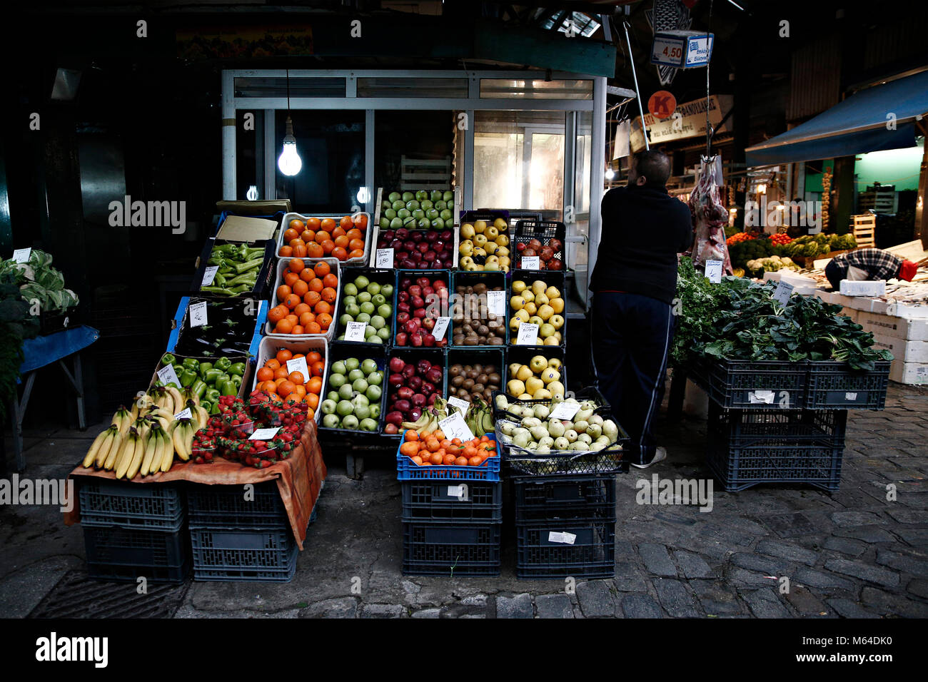 Kapani agora (marché aux puces) à Thessalonique, Grèce. Banque D'Images