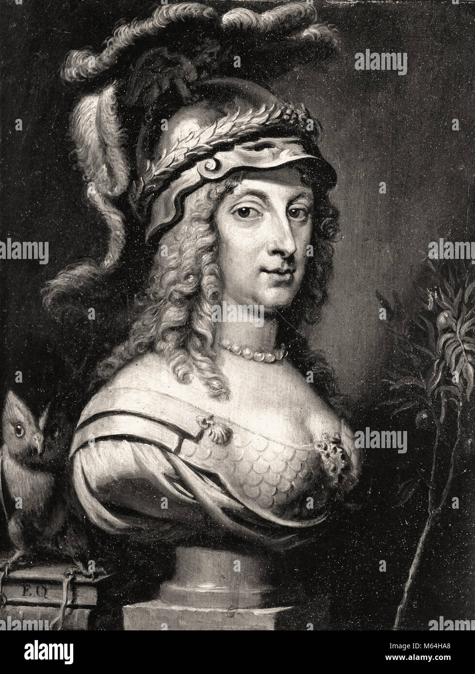 Quellinus - portrait de la reine Chrisina allégorique du Danemark Banque D'Images