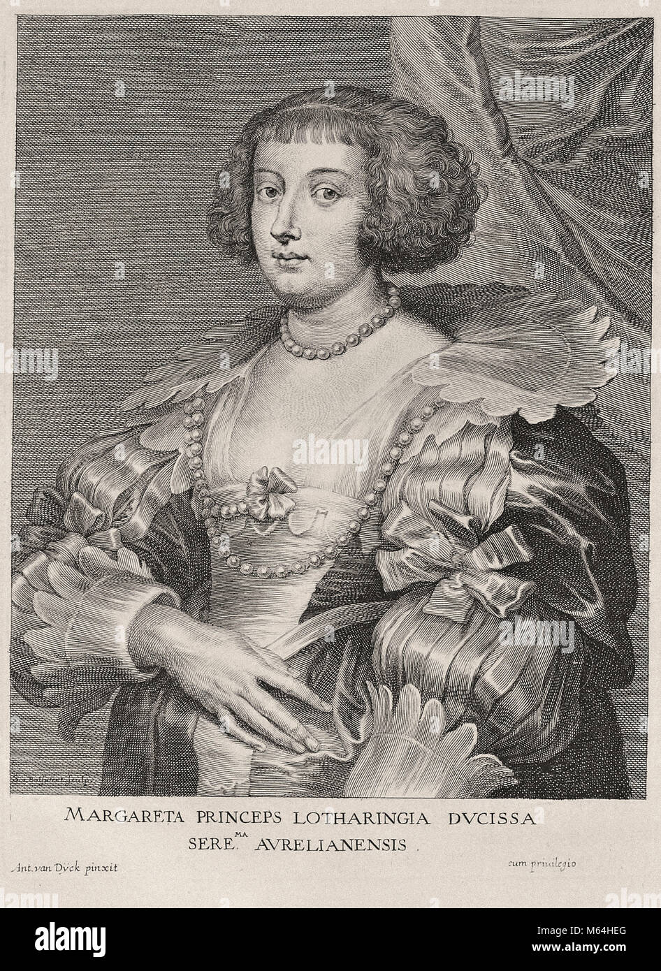 Paulus Ponce après Anthony Van Dyck - Marguerite de Lorraine Banque D'Images
