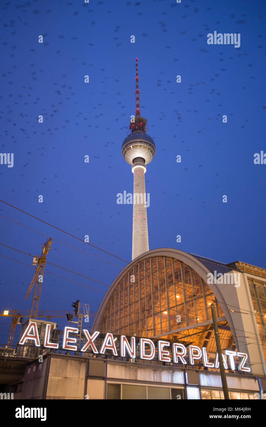 Fernsehturm und Alexanderplatz, Berlin, Mitte, Deutschland, Europa Banque D'Images