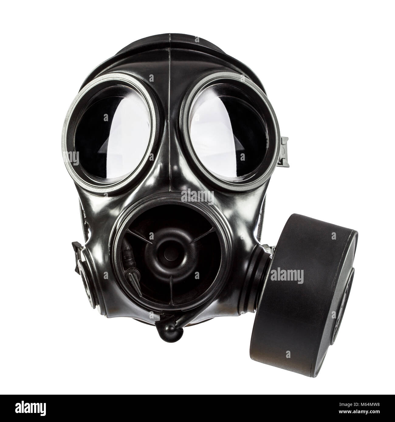 Masque à gaz armée isolé sur fond blanc Banque D'Images