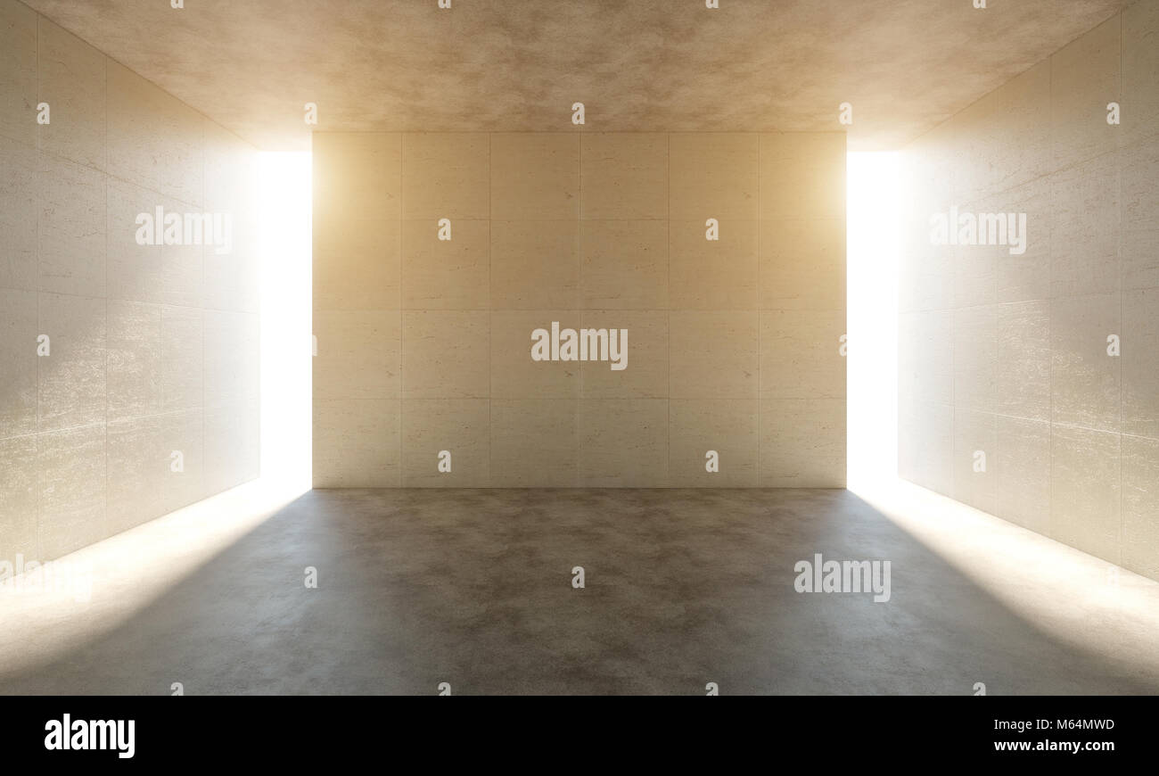 L'architecture moderne chambre béton image de rendu 3D Banque D'Images