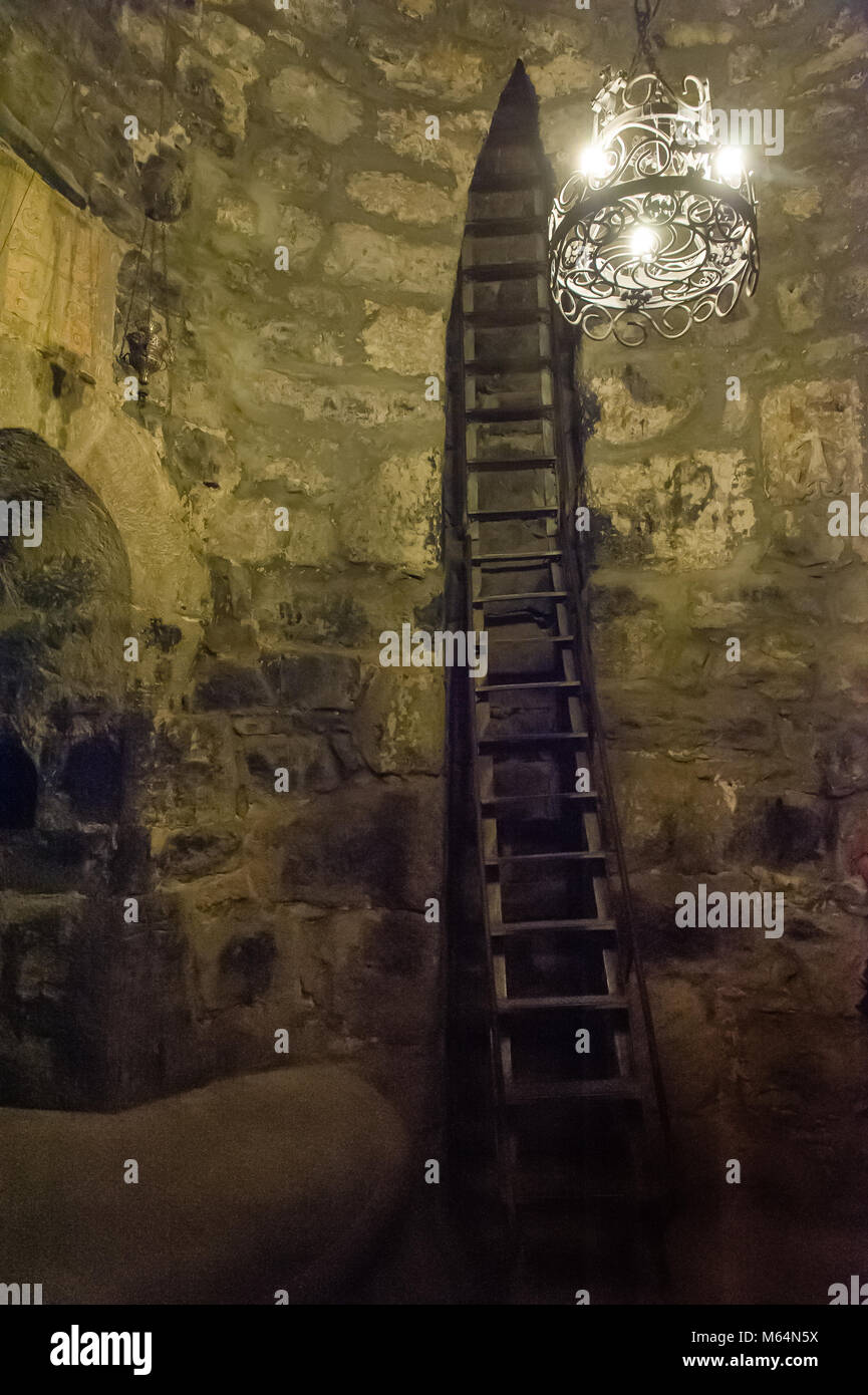 Le 'Deep pit' de Khor Virap une Eglise apostolique arménienne monastère situé dans la vallée de l'Ararat, l'Arménie. Banque D'Images