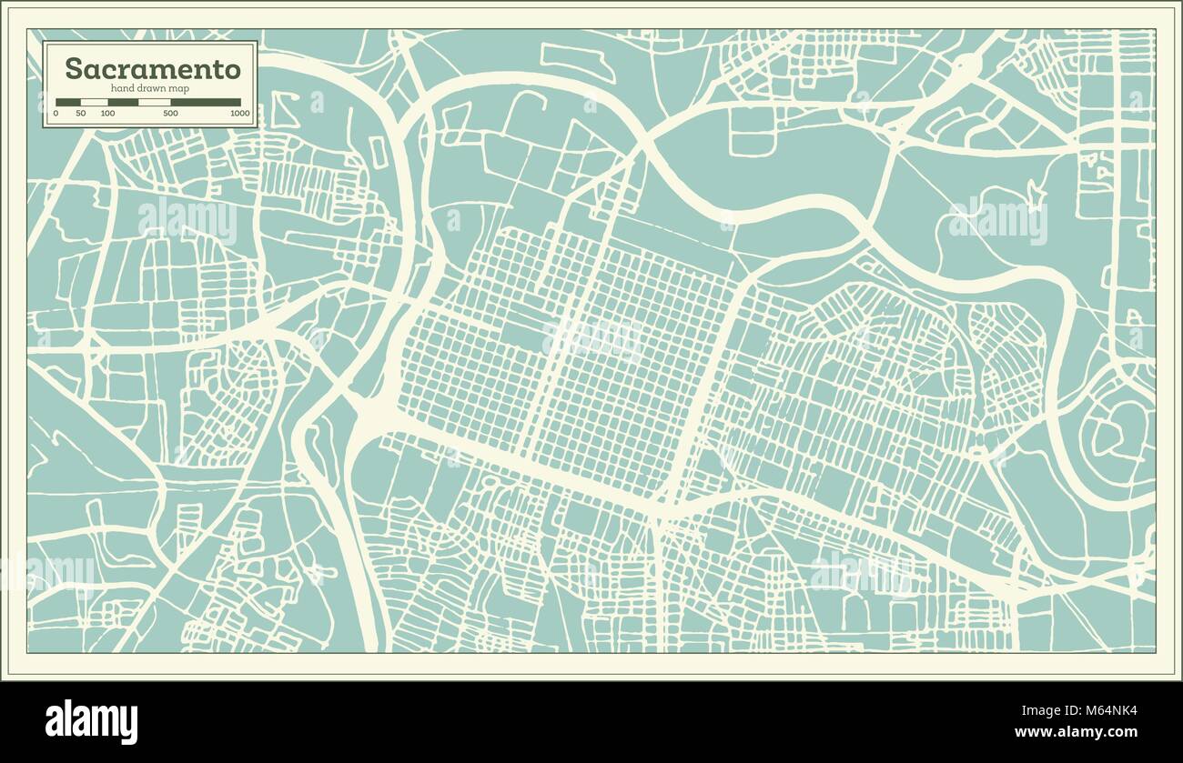Los Angeles California USA Plan de ville en style rétro. Une carte de Noël. Vector Illustration. Illustration de Vecteur